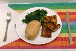 tofu, baked potato, spinach, FTCV01P02_02.0952