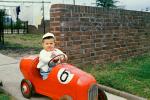 Boy, Driving, Pedal Car, Race Car, 1950s, PLGV03P14_07