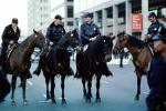 1984 Democratic Convention, Moscone Center, San Francisco, California, mounted police, 1980s, PRLV01P02_01