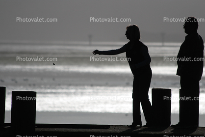 Pier, Dock, Woman, Man, Bodega Bay, Sonoma County, California