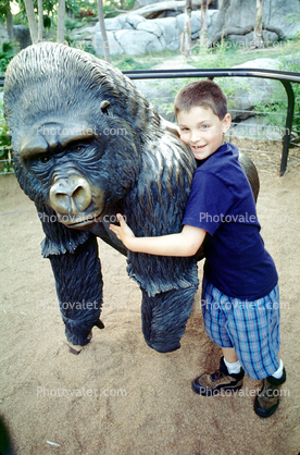 Boy with Gorilla Statue