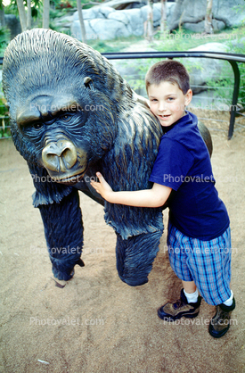Boy with Gorilla Statue