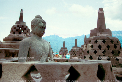 Buddha Statue, Borobudur Temple, near Magelang, Central Java, Monument, landmark, shrine, UNESCO World Heritage Site
