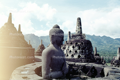 Buddha Statue, Borobudur Temple, near Magelang, Central Java, Monument, landmark, shrine, UNESCO World Heritage Site