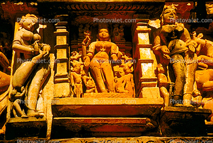 Erotic Carving, Parsvana Temple, Khajuraho, 1950s