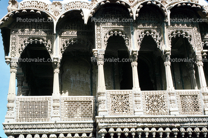 ornate balcony, opulant, Jaisalmir, Rajasthan
