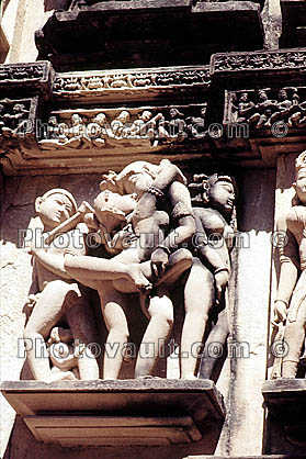 Erotic Carvings, Khajuraho, Madhya Pradesh, Temple, India