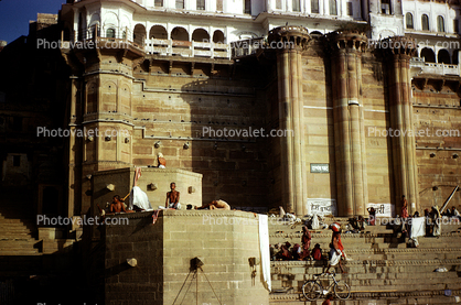 People, Ganges River, Buildings, Temples, Varanasi, Benares