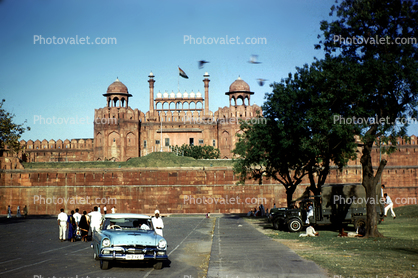 Red Fort, Cars, Truck, Palace, 1950s