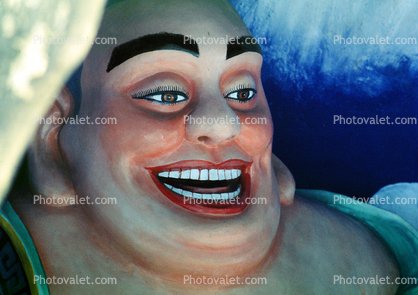 Laughing Buddha, Smiles, Teeth, Eyes, Eyebrow, Statue