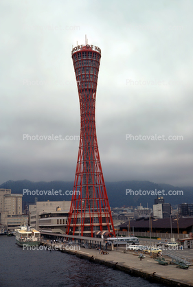 Port of Kobe Tower, harbor, dock, ship, Lattice tower, Hyogo Prefecture, 1960s
