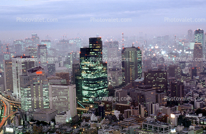 Tokyo Skyline, buildings, hazy