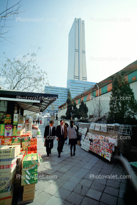 Skyscraper, building, People Walking, Seoul
