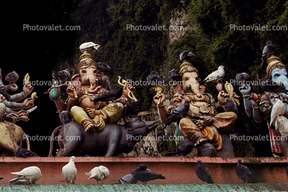 Ganesh, Elephant, doves