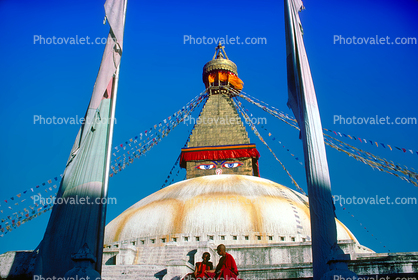Stupa Boudhanath, Kathmandu, Dome, Sacred Place, Buddha eyes
