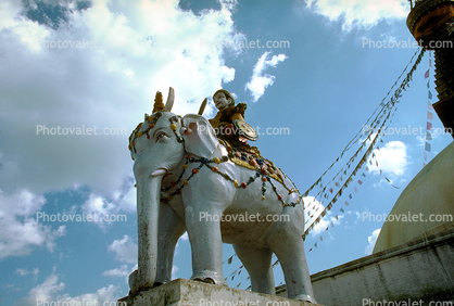 Elephant Statue, Stupa Boudhanath, Kathmandu, Sacred Place, Buddhist Shrine, temple, building