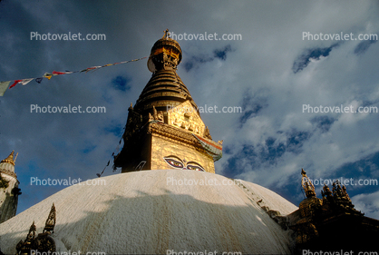 Stupa, Statue, Buddha's Eyes, Kathmandu, Swayambhunath Stupa, Dome, Sacred Place, Buddhist Shrine, temple, building