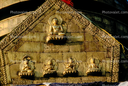 bar-relief, Swayambhunath Stupa, Statue, Sacred Place, Kathmandu, Buddhist Shrine, temple, building