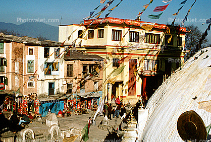Flags, Stupa, Buildings, Kathmandu, Sacred Place, temple