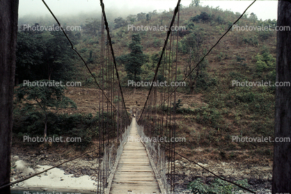 Footbridge, Suspension Bridge, River, Annapurna Sancuary
