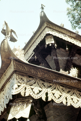 Eagle gargoyles, building, Pokhara