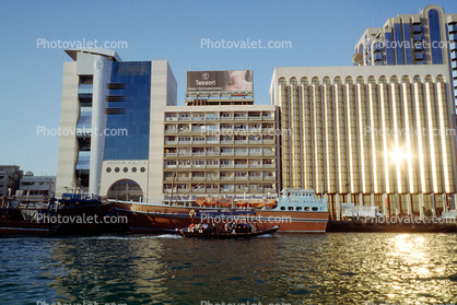 Waterfront, Buildings, Boat, Harbor, Docks, Dubai, UAE, United Arab Emirates