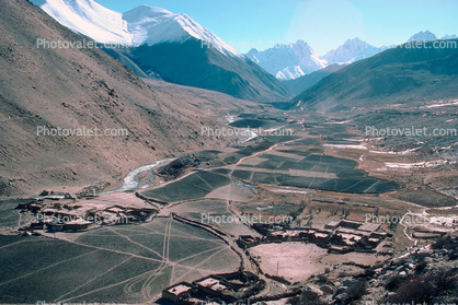 Valley, Rice Fields, Himalayan Mountain Range