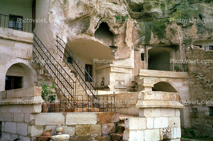Stairs, steps, Ruin, buildings, Cappadocia (Kapadokya), Cliff-hanging Architecture