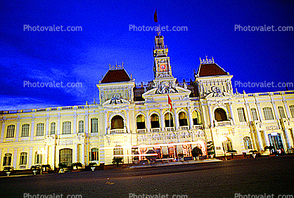 Hotel de Ville, Saigon, Dusk, Dawn, Twilight