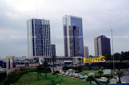 highrise buildings, cars, Tel Aviv