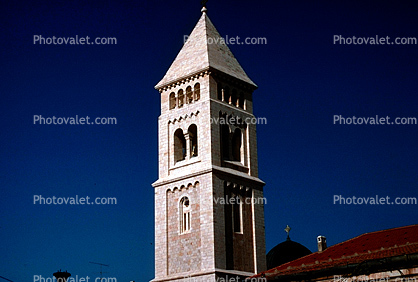 Redeemer's Church, Lutheran Church Tower, square, pyramid roof, The Old City Jerusalem