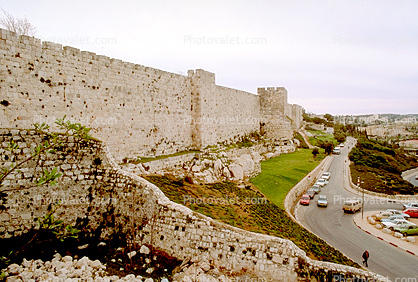 Old City Wall, Jerusalem, cars, automobiles, vehicles