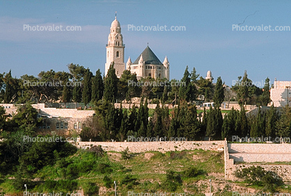 Dormition Church, Bell Tower, Church of the Dormition of the Virgin Mary, The bell tower of Dormition Abbey, Mount Zion, Jerusalem, Landmark