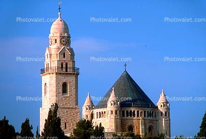 Church of the Dormition of the Virgin Mary, Bell Tower, The bell tower of Dormition Abbey, Mount Zion, Jerusalem