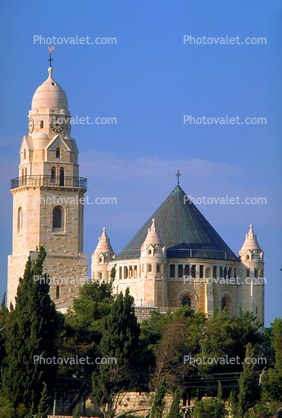 Church of the Dormition of the Virgin Mary, Bell Tower, The bell tower of Dormition Abbey, Mount Zion, Jerusalem, Landmark