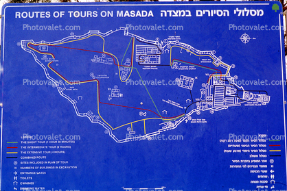 Map of the Masada, Dead Sea