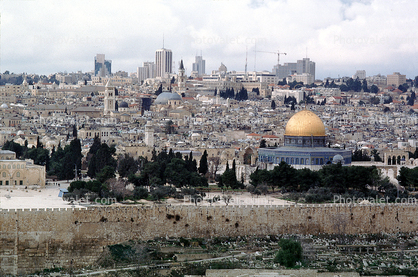 The Dome of the Rock on the Temple Mount, Islamic Shrine, Jerusalem, Dome of the Rock, The Old City, skyline, cityscape