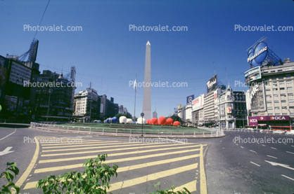 Obelisco de Buenos Aires, Obelisk, Street, Plaza de la Rep?blica, (Republic Square), Crosswalk, Landmark, Buenos Aires