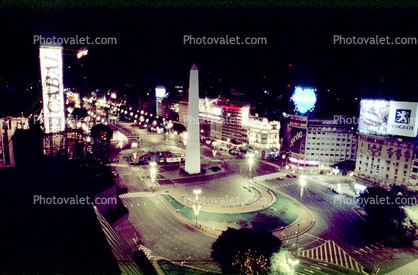 Obelisk, Nighttime, Night, Obelisco de Buenos Aires, Street, Landmark, Plaza de la Rep?blica, (Republic Square), Buenos Aires