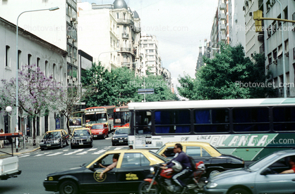 Taxi Cabs, Motorcycle, Cars, Buenos Aires