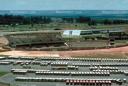 Buses, Stadium, Cityscape, Skyline, buildings, Brazilia