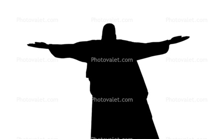 Christ the Redeemer silhouette, statue, landmark, Jesus Christ, Rio de Janeiro, shape, logo