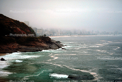 Ocean, cliff, shorline, coast, Shoreline, Skyline, Rio de Janero