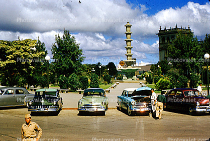 Cars, automobile, vehicles, Guatemala City, 1950s