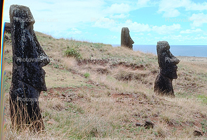 Easter Island, Statue, Moai, Face, Rock, Stone, Rapa Nui National Park, landmark