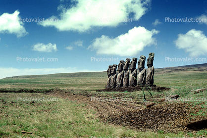 Moai, Face, Rock, Stone, Rapa Nui National Park, landmark, Easter Island, Statue