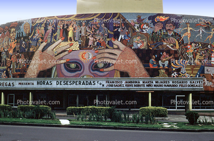 Tile Mural, Tilework, mural, Universidad Nacional Autonoma de Mexico, National Autonomous University of Mexico, buildings, campus