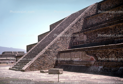 Pyramid, Stairs, Steps, Teotihuacan, Hidalgo, 1950s