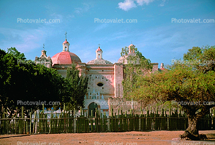 Colonial Church constructed from stones of The Palace, Mitla, 1950s