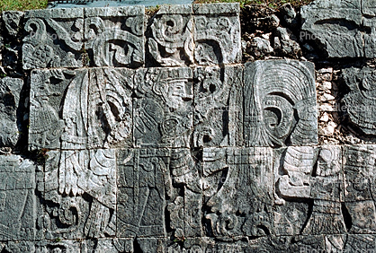 Skull, Carving, Stone, bar-Relief, Figure, Chichen Itza